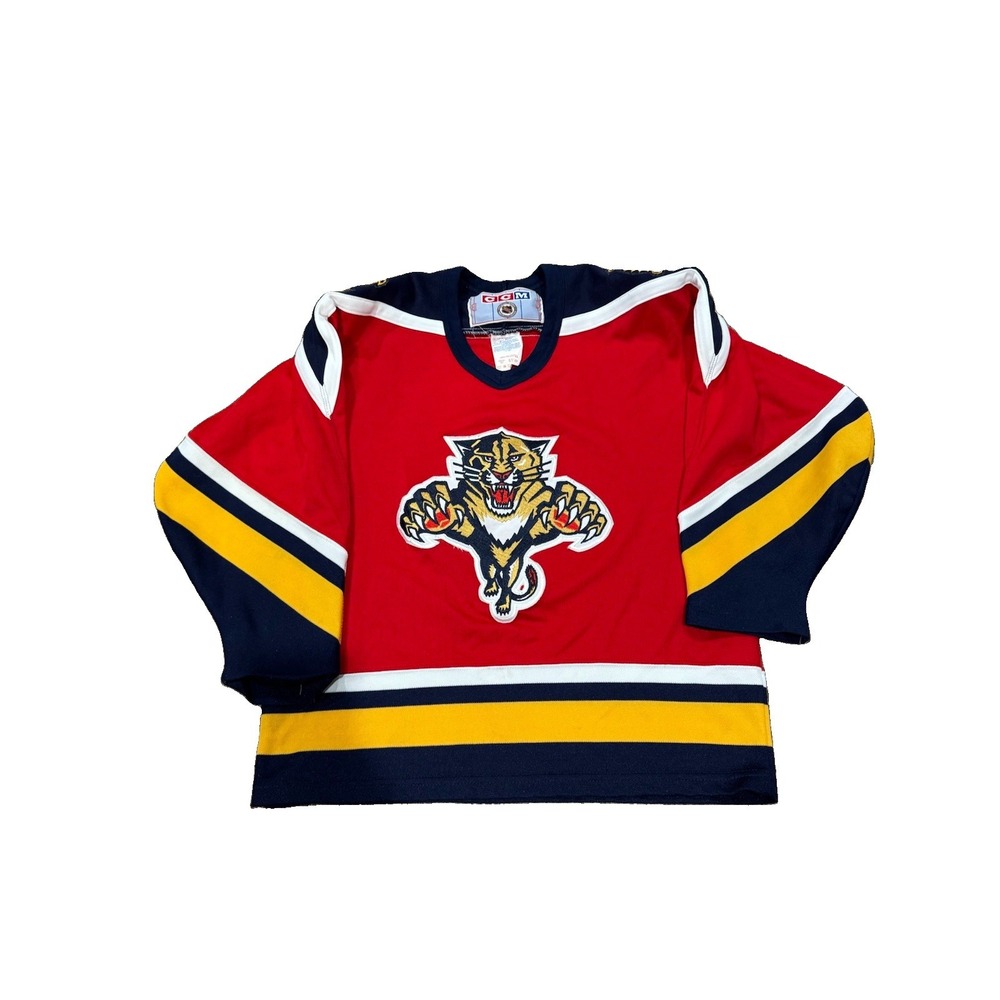 Vintage 1990s Florida Panthers CCM Red Hockey Jersey NHL Stitched Sz Youth L/XL